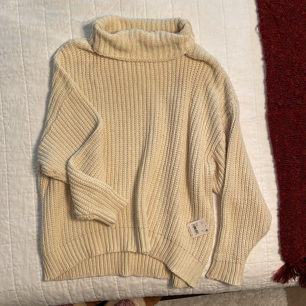 Free People relaxed knit mock neck sweater